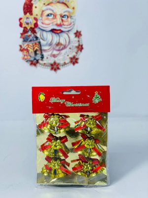 مجموعة زينة جرس الكريسماس الذهبي - 6 قطع