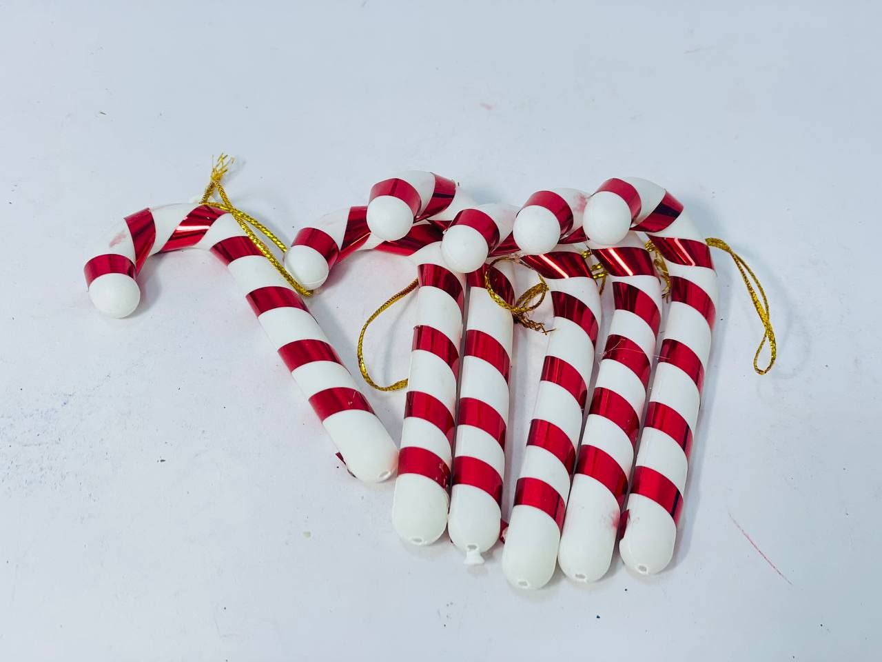 دلايات زينة شجرة كريسماس على شكل عكازات