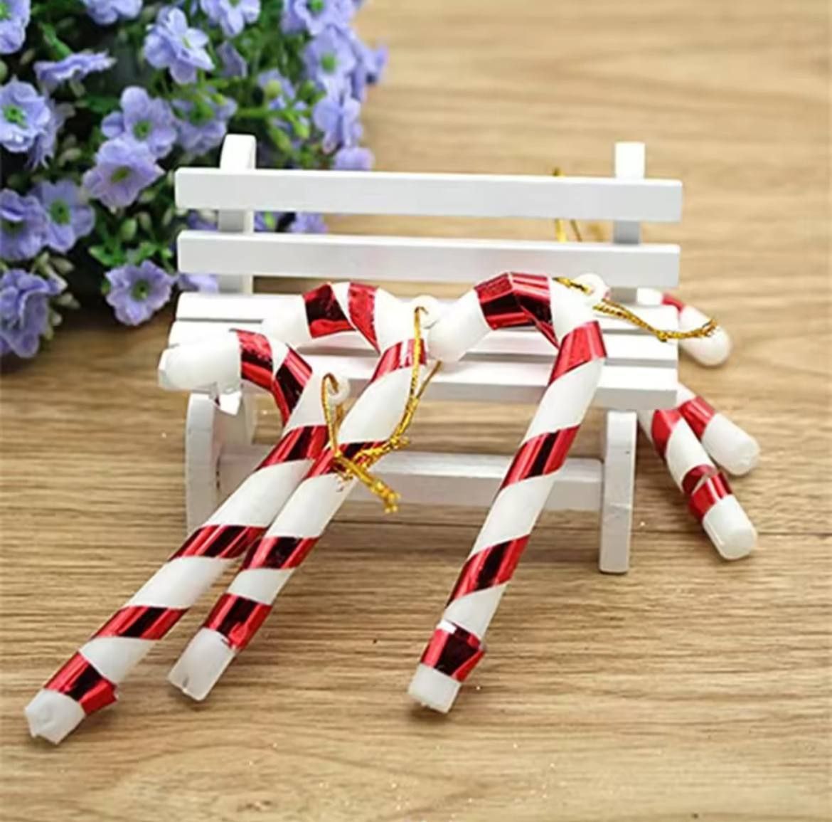 دلايات زينة شجرة كريسماس على شكل عكازات - الصورة 5