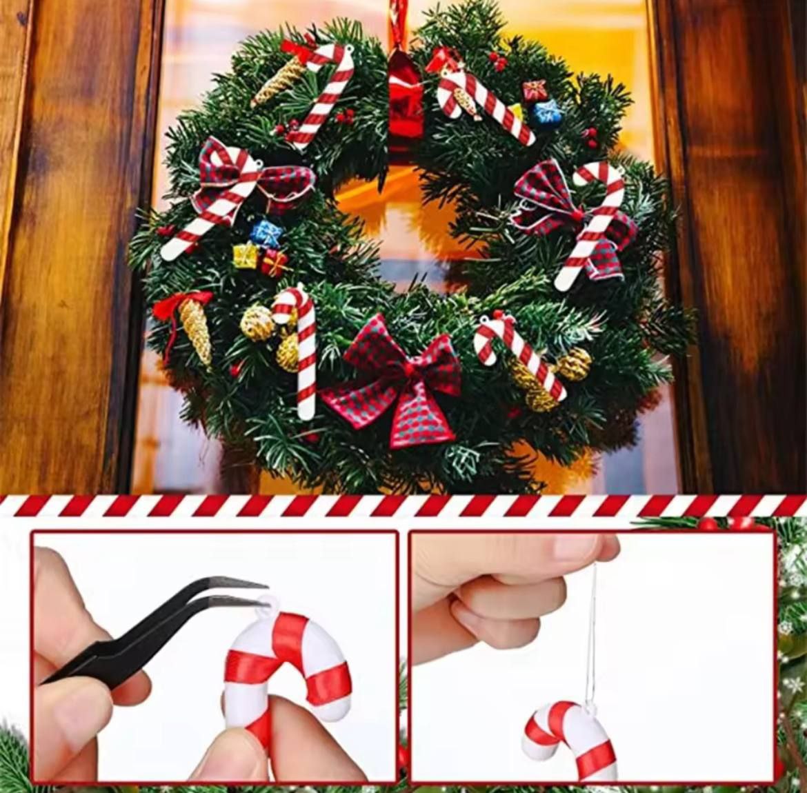 دلايات زينة شجرة كريسماس على شكل عكازات - الصورة 4