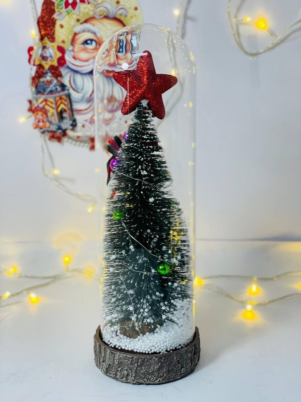 بلورة كريسماس زجاجية مضيئة - 27سم - الصورة 3