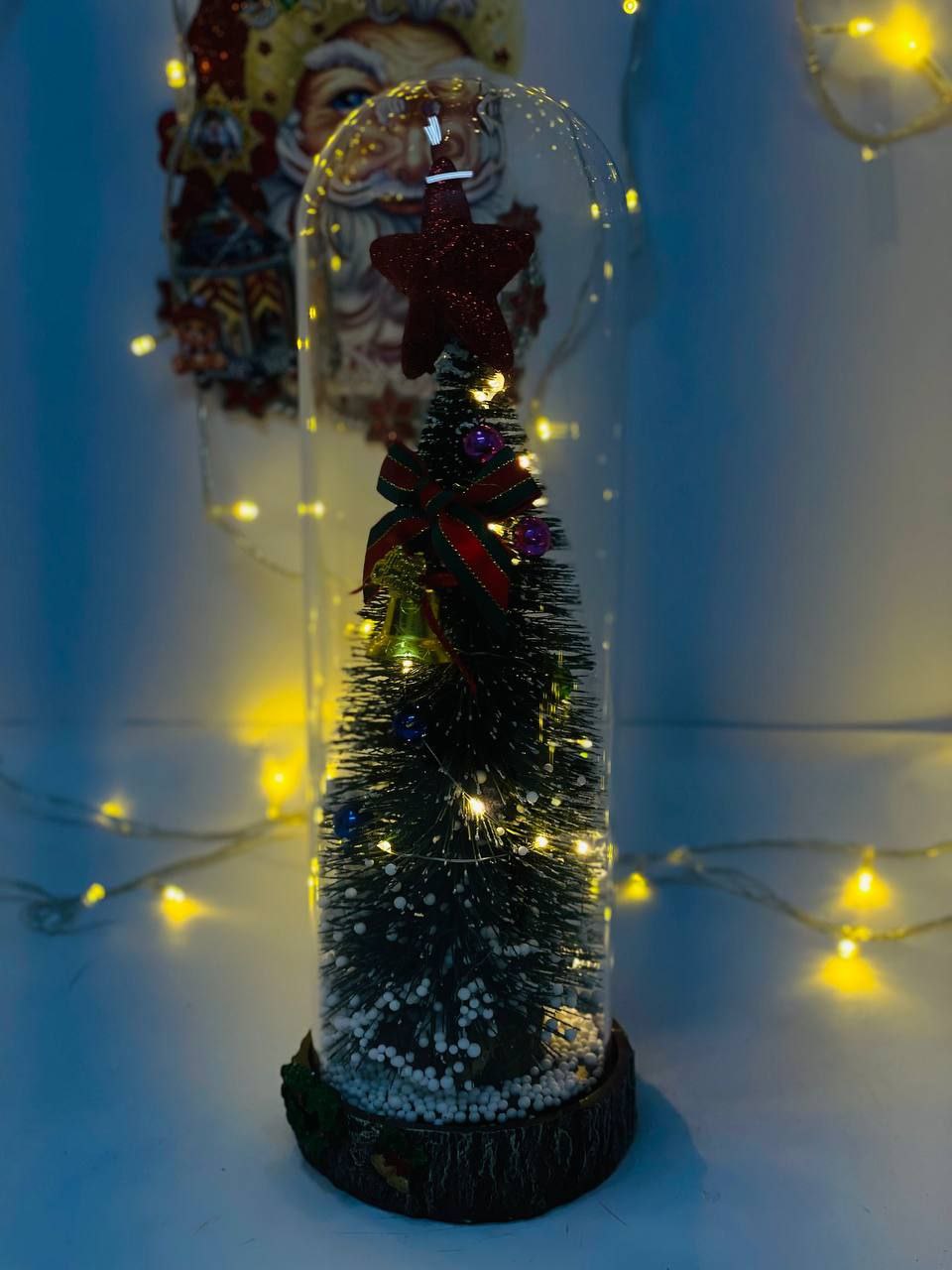 بلورة كريسماس زجاجية مضيئة - 27سم - الصورة 2