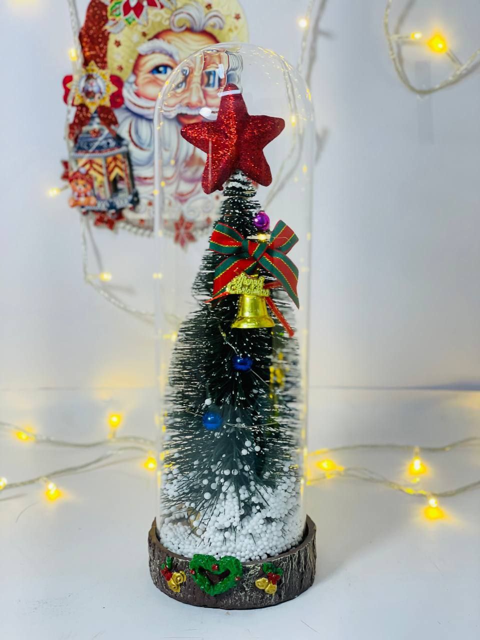 بلورة كريسماس زجاجية مضيئة - 27سم