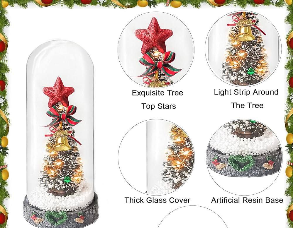 بلورة كريسماس زجاجية مضيئة - 27سم - الصورة 5