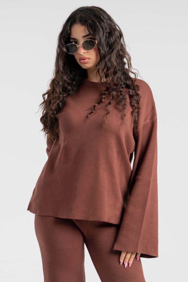 سوت تريكو سوفت سادة عالي الجودة - Brown