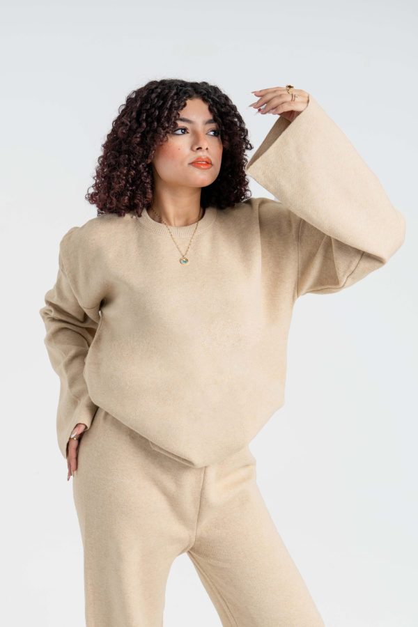 سوت تريكو سوفت سادة عالي الجودة - Beige