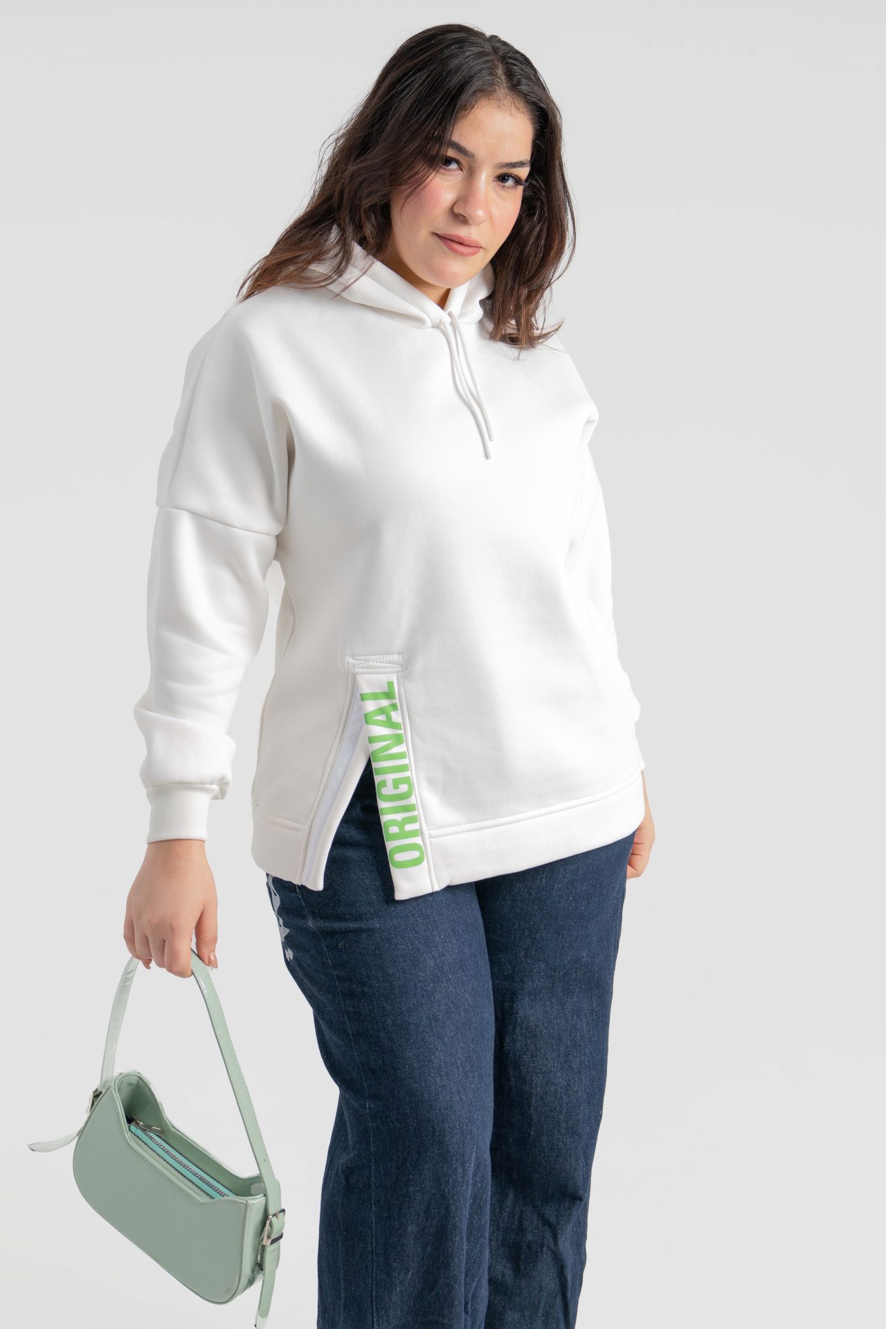 سويت شيرت خامة ميلتون دابل براش - White