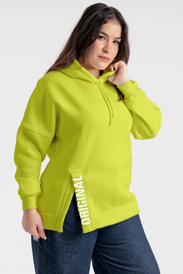 سويت شيرت خامة ميلتون دابل براش Lime Yellow
