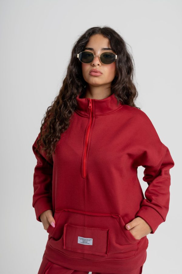 سوت ميلتون كاجوال بناتي - Burgundy