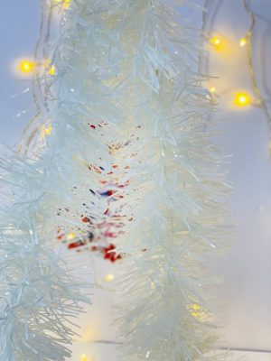 تل زينة للكريسماس ابيض كثيف- 2 متر