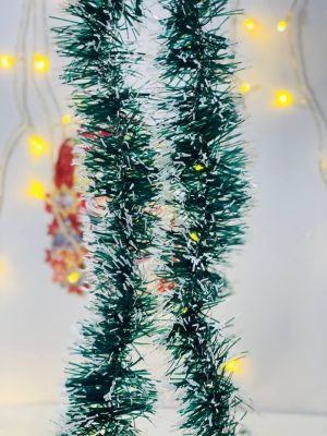 تل زينة للكريسماس اخضر في ابيض- 2 متر