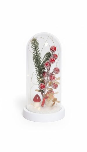 بلورة كريسماس زجاجية مضيئة - 23سم