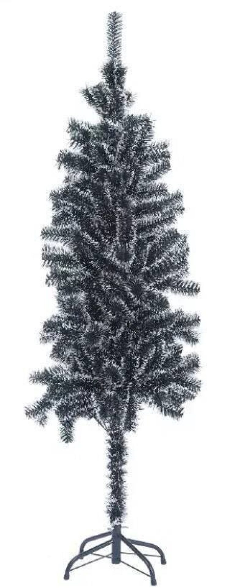 شجرة كريسماس اخضر في ابيض بقاعدة حديد- 180 سم