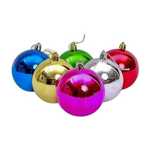 كرات زينة كريسماس متنوعة مقاس 8سم - 6 قطع